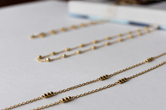 Collier Trois billes plaqué or